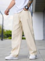 Buy JVX Men Mid Rise Jeans | Looses Fit Denimjeans | Baggyjeans (Njj-04) (Numeric, 36, Cream) - Image 2