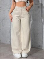 Buy Tagas Women's Jeans | Womens Pant |Cargo |Girls high Rise Pant|(WDJ-8) Cream - Image 4
