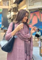 Buy ANNI DESIGNER Women's Rayon Blend Straight Solid Kurta with Pant & Dupatta (Raja Saab Purple-VKS01_M_Purple_Medium) - Image 5