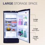 Godrej 180L 2Star Advanced Capillary Technology | Jumbo Vegetable Tray | Wired Shelves | 2.25L Bottle Space | Wide Shelf Space | Direct Cool Single Door Refrigerator (RD EDGE 205B WRF PP BL, Pep Blue)  : Home & Kitchen - Image 5