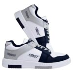 Buy BRUTON Premium Casual Sneaker Shoes with Synthetic Upper Lightweight Comfortable Mid Top Sneaker Shoes for Men's & Boy's -8 UK White/Black - Image 5