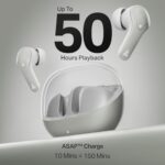 boAt Airdopes Plus 311 (2025 Launch), Glass Design, Dual Mics ENx, Fast Charge, 50 Hrs Battery, Low Latency, IPX4, Bluetooth Earbuds, TWS Ear Buds Wireless Earphones with mic (Ash Grey)  : Electronics - Image 7