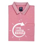Buy Peter England Men's Premium Branded Regular Fit Half Sleeve Polo T-Shirt with Pocket | Cotton Rich | Birds Eye Interlock Weave Pink, Medium - Image 10