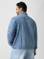 Buy Urbano Plus Men's Light Blue Regular Fit Washed Full Sleeve Denim Jacket (plusjaktp-denimball-lblue-5xl) - Image 4