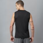 ATICX Men’s Polyester Sports Sleeveless T Shirt Combo Pack of 3 - Gym Vest, Workout Sando, Training Tank Top, Cut Sleeves Quick Dry Tee for Running, Swimming, Badminton, Black, Grey & Blue, XL  : Fashion - Image 4