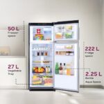 Godrej 272 L 3 Star 4-In-1 Convertible Technology | 30 days Farms Freshness | 95%+ Food Surface Disinfection | Inverter | Frost Free | Double Door Refrigerator (RF EON 294C RCIT FS ST, Fossil Steel)  : Garden & Outdoors - Image 6