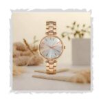 styledose Women Analogue Wrist Watches for Women's & Girls&Miss&Ladies Diamond Studded Dial Rosegold Colored Stylish Bracelet Strap (White)  : Fashion - Image 3
