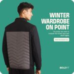 Buy Boldfit Men's Quilted Polyester Standard Length Jacket Monsoon Winter Wear Hooded Winter Padded Bomber Full Sleeve Jacket Black Grey Small - Image 7