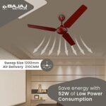 Buy Bajaj Frore Turbo1200 MM (48") 1 Star Rated Ceiling Fans For Home | BEE Star Rated Energy Efficient Ceiling Fan | Rust Free Coating For Long Life | High Air Delivery | 2-Yr Warranty 【Brown】 Online at Low Prices in India -  - Image 4