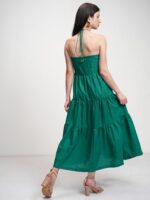 Buy Tokyo Talkies Women's Cotton Blend Maxi Dress (TTJ6009540_Proud Peacock_L) - Image 5