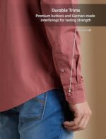 Symbol Premium Men's Casual Cotton Poplin Shirt (Regular Fit) (Dusky Pink_S)  : Clothing & Accessories - Image 5