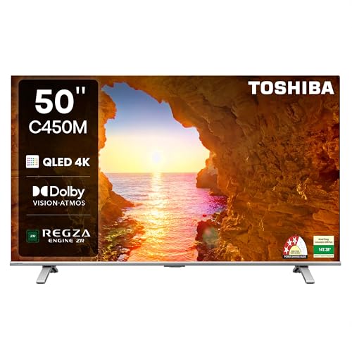 41pipSQVHCL.jpg TOSHIBA 126 cm (50 inches) C450ME Series 4K Ultra HD Smart QLED TV 50C450ME (Silver) : Electronics - Image 1
