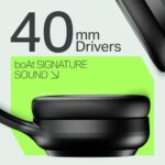 boAt Rockerz 421 (2025 Launch), 40Hrs Battery, Low Latency(40Ms), 40Mm Drivers, Enx Technology, Integrated Controls, V5.4 Bluetooth Headphones, Wireless Over Ear Headphone with Mic (Black Sabre)  : Electronics - Image 4