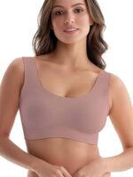 Buy DClub Comfort Revolution Seamless Bra Easy lite Full-Coverage Wireless Everyday Bra with CloudSoft Comfort with Removable Pad. Nude