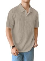 Leriya Fashion Cotton T-Shirt for Men – Soft Breathable Fabric | Regular Fit Half Sleeve Collar Tee for Summer Casual Wear (Available in Plus Size and Combo Pack of 2) Beige  : Clothing & Accessories