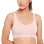 Enamor SB06 Low Impact Slip on Everyday Sports Bra for women - Non-Padded, non-wired & High Coverage | Available in solids & prints-(SB06_Pearl / Black_M)  : Fashion - Image 3