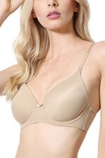 Buy Van Heusen Women T-Shirt Bra - Polyamide Elastane - Plush Back No Slip Strap, Flexi Wire, Padded, Full Coverage, High Stretch_22003_Skin_36D - Image 2