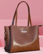 Buy Carrylux Large Capacity Croco Pattern Tote Bags For Womens Big Purses And Handbags Ladies Big Shoulder Bag From ( Brown ) - Image 4