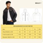 Buy Boldfit Men's Quilted Polyester Standard Length Jacket Monsoon Winter Wear Hooded Winter Padded Bomber Full Sleeve Jacket Black Grey Large - Image 6