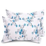 Huesland by Ahmedabad Cotton 144 TC Cotton Bedsheet for Double Bed with 2 Pillow Covers - White, Blue  : Home & Kitchen - Image 3