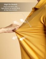 Buy Symbol Premium Men's Cotton Stretch Solid Polo T-Shirt (Regular Fit | Pique Knit) (Mustard Yellow_2XL) - Image 4