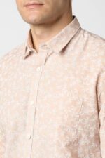 Peter England Men's Slim Fit Shirt (PCSFLSLFK25986_Beige  : Clothing & Accessories - Image 4