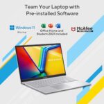 ASUS Vivobook 15, Intel Core i3-1215U, 8GB RAM, 512GB SSD, FHD 169 60Hz 250nits, 15.6"/39.6cm, Windows 11 Home, Office 2021, Cool Silver, 1.7KG, X1504ZA-NJ320WS, Intel UHD Graphics, Backlit Laptop : : Electronics - Image 10