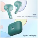 boAt Airdopes Joy, 35Hrs Battery, Fast Charge, IWP Tech, Low Latency, 2Mic ENx, Type-C Port, v5.3 Bluetooth Earbuds, TWS Ear Buds Wireless Earphones with mic(Dark Cyan)  : Electronics - Image 8