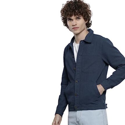 Buy The Indian Garage Co Men's Cotton Slim Fit Standard Length Jacket (0621-Oxmjkt01-03_True Blue M)