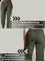 Buy GRECIILOOKS High Waist Trousers for Women – Flared Korean Style Formal Pants | Elegant Workwear for Office, College & Events Green - Image 4