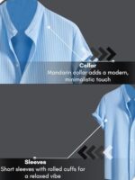 GRECIILOOKS Shirt for Men | Mens Casual Shirt's | Men's Regular Fit Stylish | Printed | Man's Solid Slim Fit | Short Sleeve | Trendy Blue  : Clothing & Accessories - Image 5