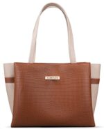 Buy Carrylux Dual Tone Large Capacity Croco Pattern Tote Handbags Purses Shoulder Bag For Womens (Tan)