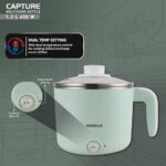 Havells Capture 1.2 L Multi-Cook Electric Kettle with Steamer | 650W |304 Stainless Steel Inner Body|Cooks Noodles, Rice, Milk | Cool-Touch Body | 2-Year Warranty (Green)  : Home & Kitchen - Image 2