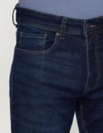 Peter England Men's Classic Tapered Stretchable Twill Jeans, Mid Rise, 36 Dark Blue  : Clothing & Accessories - Image 4