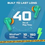 Fastrack Fpods FX101|BT5.4 TWS Earbuds, 40Hrs Playtime, Quad mic ENC for Crystal Clear Calls, Low Latency Gaming Mode Upto 50ms,NitroFast Charge  : Electronics - Image 3