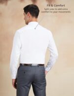 Symbol Premium Men's Cotton Non-Iron Formal Shirt (Regular Fit | Solid) (SP-M-S24-FS-02_White_46)  : Clothing & Accessories - Image 2