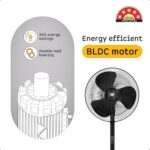 Buy atomberg Renesa 400mm Pedestal Fan | 5-star rated | Ideal for Home & Office | Silent BLDC Stand Fan | 6 Speeds | 35W | Remote with Oscillation, Timer, Sleep | 2 Years Warranty (Midnight Black) Online at Low Prices in India -  - Image 3