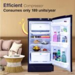 Godrej 180L 2Star Advanced Capillary Technology | Jumbo Vegetable Tray | Wired Shelves | 2.25L Bottle Space | Wide Shelf Space | Direct Cool Single Door Refrigerator (RD EDGE 205B WRF PP BL, Pep Blue)  : Home & Kitchen - Image 2