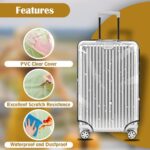 JD FRESH 32 inch Trolley Bag Cover/Waterproof Dustproof Luggage Bag Cover/Zippered Clear PVC Suitcase Covers Protectors (Set of 1)  : Fashion - Image 5
