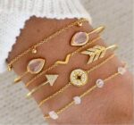 Shining Diva Fashion Latest Stylish Multilayer Gold Plated Bangle Bracelet for Women and Girls (rr14669b) Set of 6  : Fashion - Image 3