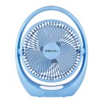 Bajaj Pygmy Go 178MM Mini Fan with LED Lighting | Rechargeable | USB Charging | 4-hours Battery Backup | 3 Speed | 2-Light Brightness Setting | High Speed | Portable【Blue】  : Computers & Accessories