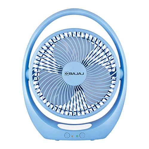 51AM4VsCgJL.jpg Bajaj Pygmy Go 178MM Mini Fan with LED Lighting | Rechargeable | USB Charging | 4-hours Battery Backup | 3 Speed | 2-Light Brightness Setting | High Speed | Portable【Blue】 : Computers & Accessories - Image 1