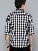 The Indian Garage Co Men's Checkered Slim Shirt (0121-SH72-04_White Medium)  : Clothing & Accessories - Image 4