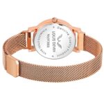 LOUIS DEVIN Rose Gold Plated Mesh Chain Analog Wrist Watch for Women (Blue Dial) | LD-RG162-BLU  : Fashion - Image 3