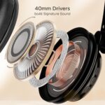 boAt Rockerz 450, 15 HRS Battery, 40mm Drivers, Padded Ear Cushions, Integrated Controls, Dual Modes, On Ear Bluetooth Headphones, Wireless Headphone with Mic (Luscious Black)  : Electronics - Image 3