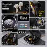 GOBOULT Newly Launched Astra Truly Wireless in Ear Earbuds with 48H Playtime, Built-in App Support, 45ms Low Latency Gaming, Breathing LEDs, 13mm Bass Drivers Ear Buds, Made in India (White Opal)  : Electronics - Image 3