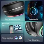 boAt Rockerz 480 W/RGB LEDs, 6 Light Modes, 40Mm Drivers, Beast Mode, 60Hrs Playback, Enx Tech, BT V5.3, Adaptive Fit & Easy Access Controls, Bluetooth Over Ear Headphones(Black Sabre)  : Electronics - Image 7