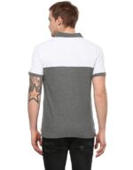 AMERICAN CREW Men's Polo T-Shirt (AC164-M_Ecru Melange & Charcoal Melange)  : Fashion - Image 3