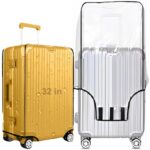 JD FRESH 32 inch Trolley Bag Cover/Waterproof Dustproof Luggage Bag Cover/Zippered Clear PVC Suitcase Covers Protectors (Set of 1)  : Fashion