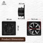HEWA Onyx 6 inch 150mm high speed Ventilation Exhaust Fan for bathroom, kitchen with 2 year warranty (Black)  : Home & Kitchen - Image 5